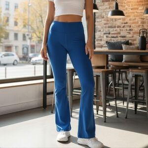 DSG Small Flared Leggings Royal Blue Stretchy High Rise Athletic Yoga Pants NWT